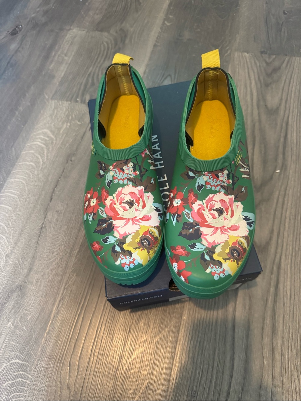 Joules Green Floral Rain/Garden Booties